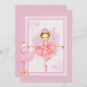 Ballerina bloemen uitnodiging (Voorkant / Achterkant)