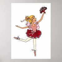 Ballerina blonde danseuse fille poster enfant