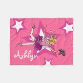 Ballerina blonde rose nom fille laine couverture d (Devant (Horizontal))