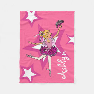 Ballerina blonde rose nom fille laine couverture d