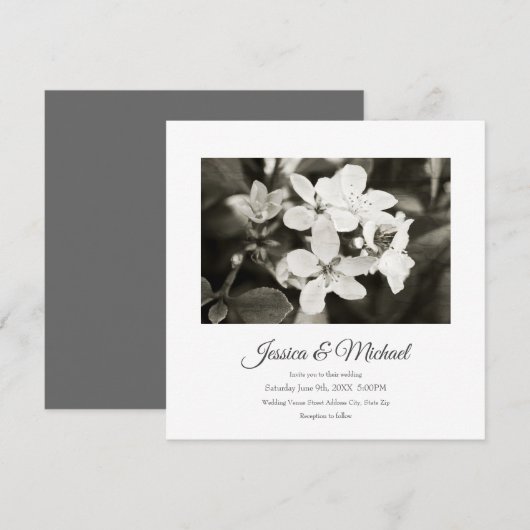 Ballerina Blossoms Invitation Vintage (Devant / Derrière)