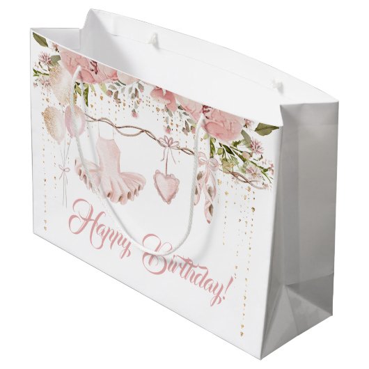 Ballerina blush roze tutu verjaardagsfeestballet groot cadeauzakje (Achterkant Gekanteld)