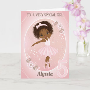 Ballerina Bonne Carte Anniversaire   Fille de 5 an