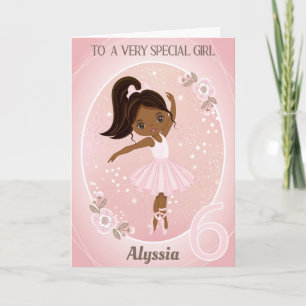 Ballerina Bonne Carte Anniversaire   Fille de 6 an