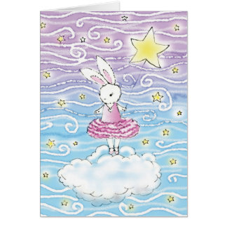 Ballerina Bunny Fantasy Art Blank Kaart