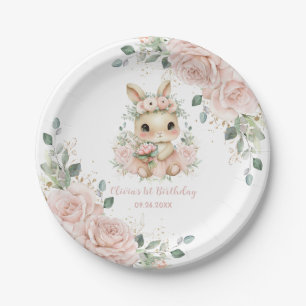 Ballerina Bunny Konijn Blush 1e 2e 5e Verjaardag Papieren Bordje