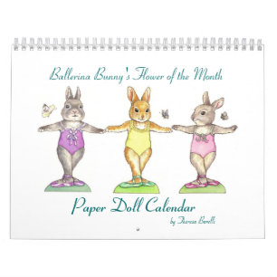 Ballerina Bunny Paper Doll Calendar Kalender
