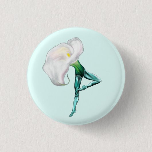Ballerina Calla Lily Ballet Dancer Button (Voorkant)