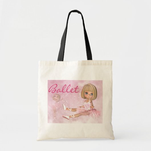 Ballerina Canvas tas, Cute Ballet Canvas tas (Voorkant)