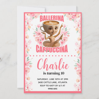 Ballerina Cappuccina Invitation Anniversaire