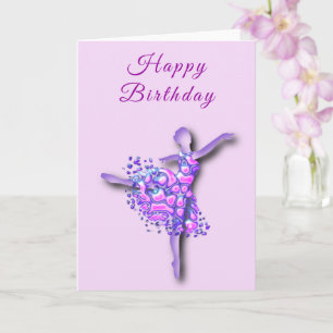 Ballerina Carte Anniversaire Violette Danseur Ball