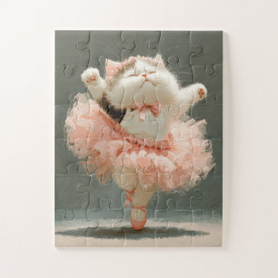 Ballerina Chat en Tutu rose Puzzle