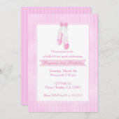Ballerina Chaussons Ballet Rose Invitations (Devant / Derrière)