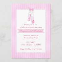 Ballerina Chaussons Ballet Rose Invitations