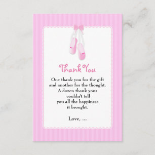 Ballerina Chaussons Ballet Rose Merci Cartes