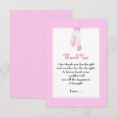 Ballerina Chaussons Ballet Rose Merci Cartes (Devant / Derrière)