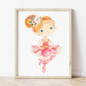 Ballerina, Cheveux orange, Fleurs roses, Nourritur