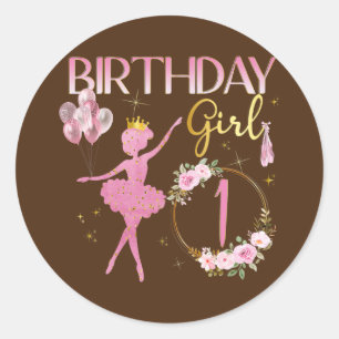 Ballerina Classic Ballet Dancer Birthday Party Ronde Sticker