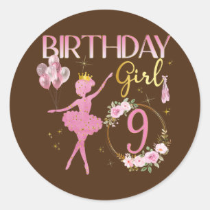 Ballerina Classic Ballet Dancer Birthday Party Ronde Sticker