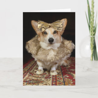Ballerina Corgi Verjaardag Kaart