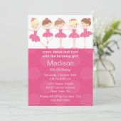Ballerina Dance Anniversaire Invitation (Debout devant)