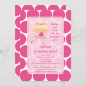 Ballerina Dance Anniversaire Invitation (Devant / Derrière)