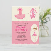 Ballerina Dance Anniversaire Invitation (Debout devant)