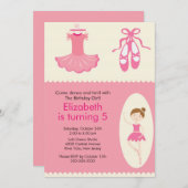 Ballerina Dance Anniversaire Invitation (Devant / Derrière)