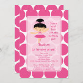 Ballerina Dance Anniversaire Invitation (Devant / Derrière)