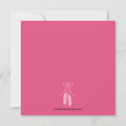 Ballerina Dance Anniversaire Invitation (Dos)