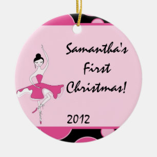 Ballerina Dance Ballet Gepersonaliseerde Naam Orna Keramisch Ornament