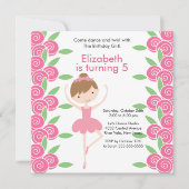 Ballerina Dance Birthday Invitation Kaart (Voorkant)
