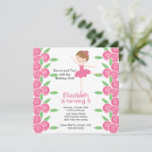 Ballerina Dance Birthday Invitation Kaart (Staand voorkant)