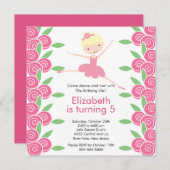 Ballerina Dance Birthday Invitation Kaart (Voorkant / Achterkant)