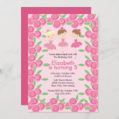 Ballerina Dance Birthday Invitation Kaart (Voorkant / Achterkant)