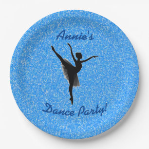 Ballerina Dance Blue Sparkle Papieren Bordje
