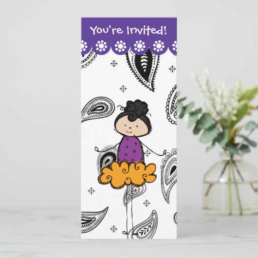 Ballerina Dance Considérant Invitations (Debout devant)