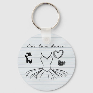 Ballerina Dance Doodles en Notitieboek Paper Balle Sleutelhanger