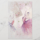 Ballerina Dance Duo Floral Lined Briefpapier (Voorkant)