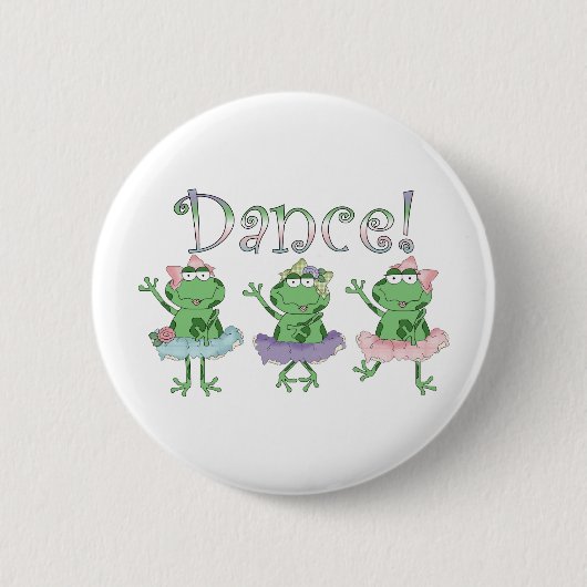 Ballerina Dance Frogs Ronde Button 5,7 Cm (Voorkant)