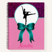 Ballerina Dance Glitter en Bow Notitieboek (Voorkant)