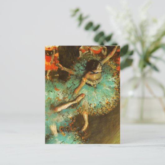 Ballerina Dance Groene Danser Edger Degas Schilder Briefkaart (Staand voorkant)