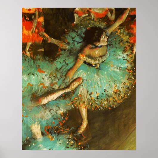 Ballerina Dance Groene Danser Edger Degas Schilder Poster (Voorkant)