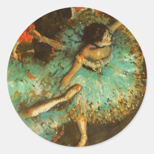 Ballerina Dance Groene Danser Edger Degas Schilder Ronde Sticker