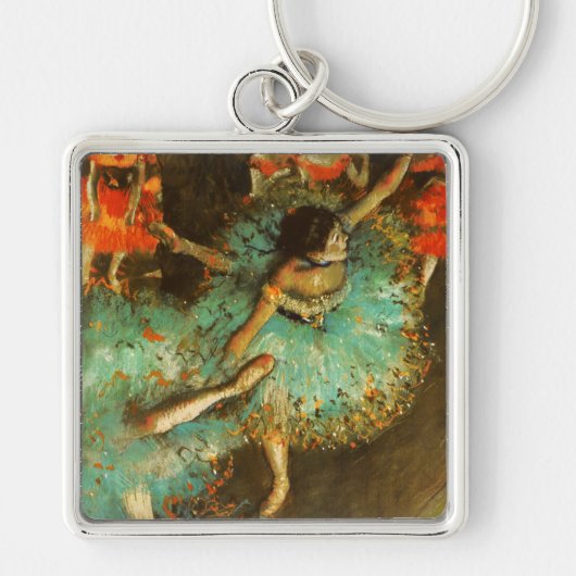 Ballerina Dance Groene Danser Edger Degas Schilder Sleutelhanger (Voorkant)