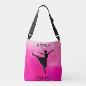 Ballerina Dance Pink Ombre Sparkle Crossbody Tas (Voorkant)