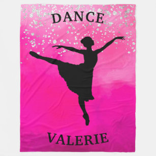 Ballerina Dance Pink Ombre Sparkle Fleece Deken
