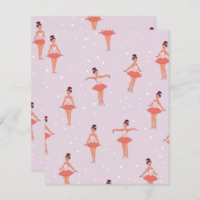 Ballerina Dance Scrapbook Papier (Voorkant / Achterkant)