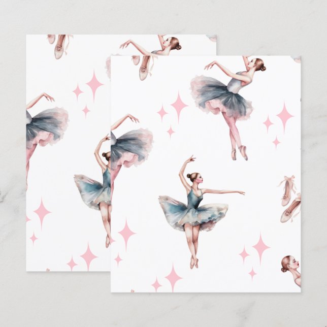 Ballerina Dance Scrapbook Papier (Voorkant / Achterkant)