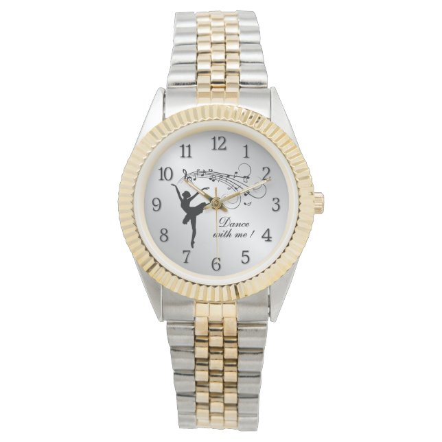 Ballerina Dance with Me Personalized w Numbers Horloge (Voorkant)